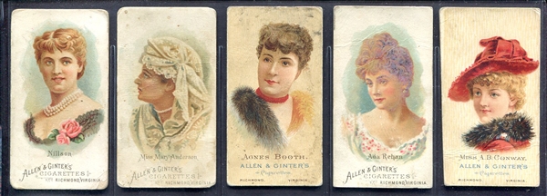 N26 Allen & Ginter World Beauties 5 Different