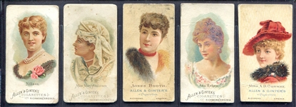 N26 Allen & Ginter World Beauties 5 Different