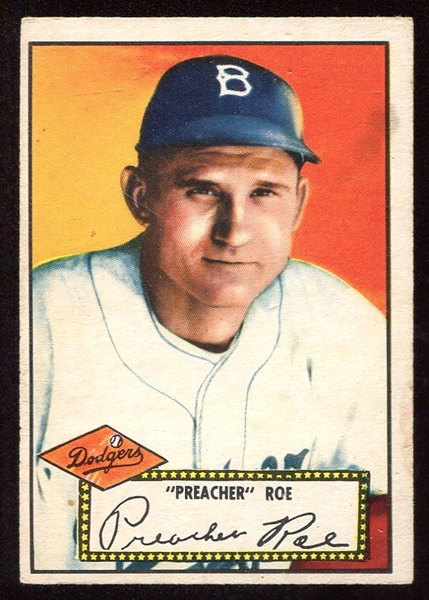 1952 Topps #66 Preacher Roe Red Back