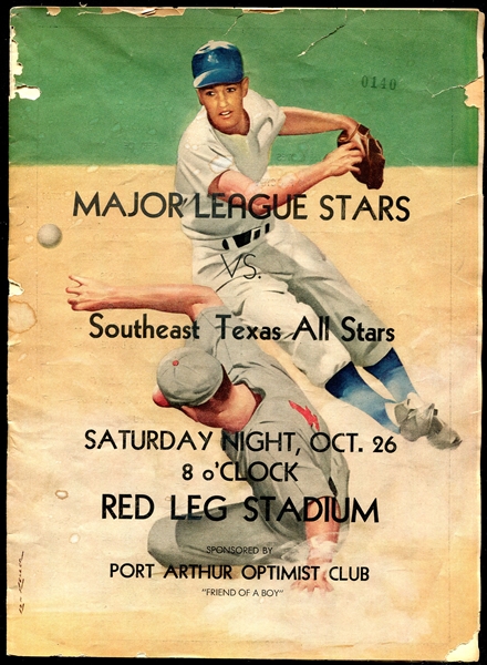 1957 MLB Stars vs. Southeast Texas All-Stars w/4 Autographs