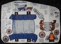 1950's Wheaties Adventure on Wheels 5 Different Uncut Box Backs