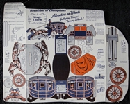 1950's Wheaties Adventure on Wheels 5 Different Uncut Box Backs