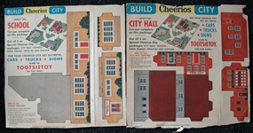 1950s Cheerios City Box Backs Complete Set of 5 + 4 More