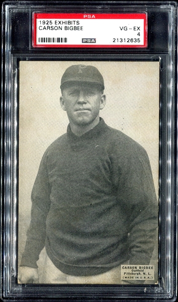1925 Exhibits Bigbee Pittsburgh Pirates PSA 4