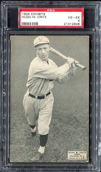 1925 Exhibits Critz Cincinnati Reds PSA 4