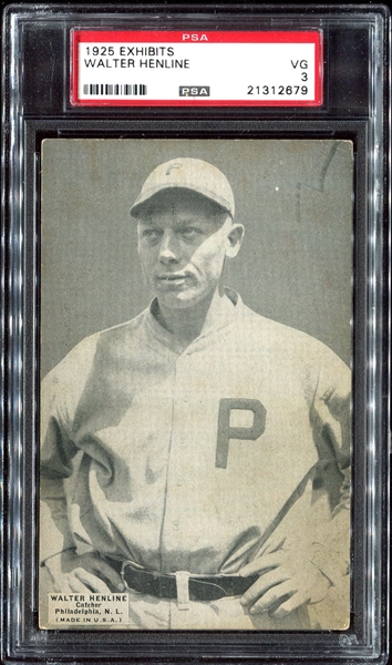 1925 Exhibits Henline Philadelphia Phillies PSA 3