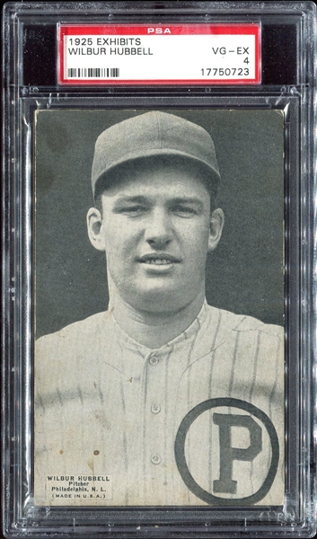 1925 Exhibits Hubbell Philadelphia Phillies PSA 4
