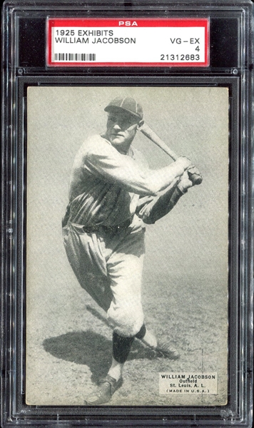 1925 Exhibits Jacobson St. Louis Browns PSA 4