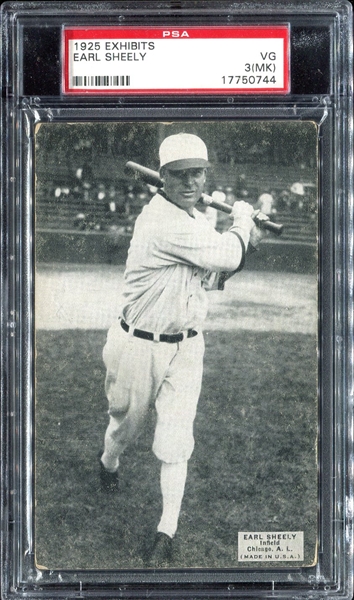 1925 Exhibits Sheely Chicago White Sox PSA 3MK