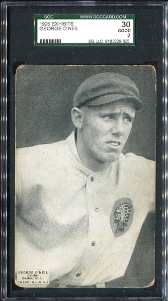 1925 Exhibits ONeil Boston Braves SGC 30