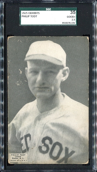 1925 Exhibits Todt Boston Red Sox SGC 35