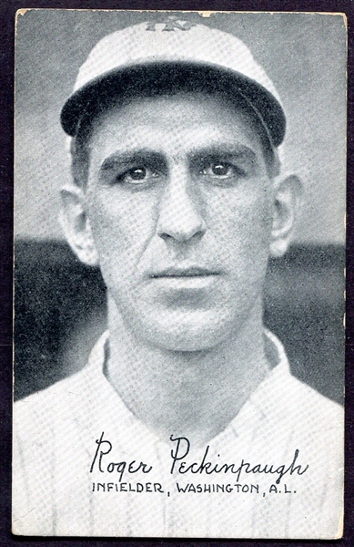 1922 Exhibits Peckinpaugh Washington Senators