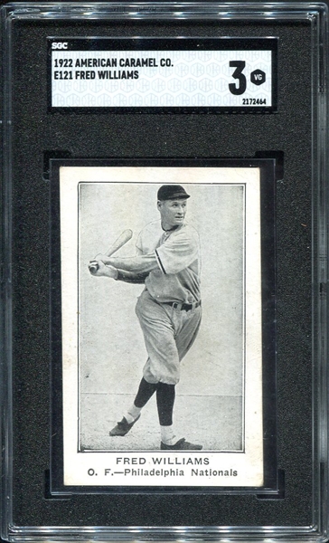 E121 1922 American Caramel Fred Williams SGC 3
