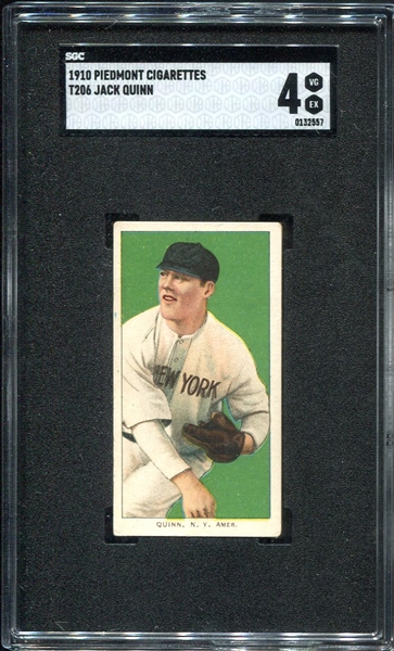T206 Jack Quinn New York Yankees SGC 4