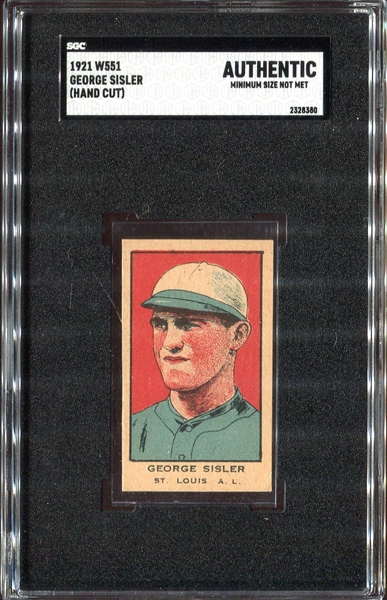 W551 George Sisler St. Louis Browns SGC A