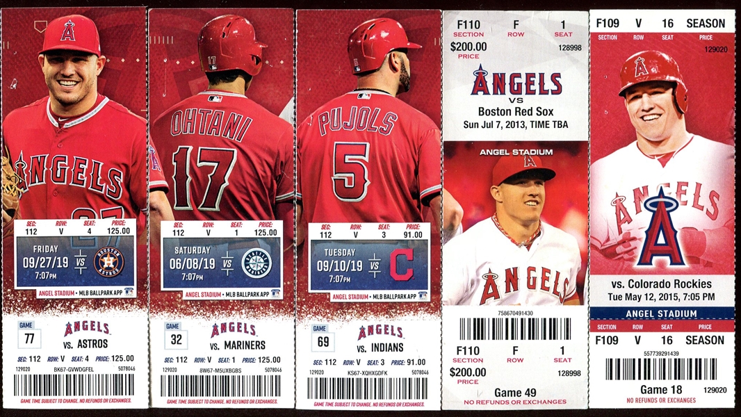24 Unused California Angels Tickets 2013-2019