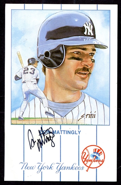 1990 Susan Rini Don Mattingly Signed Post Card