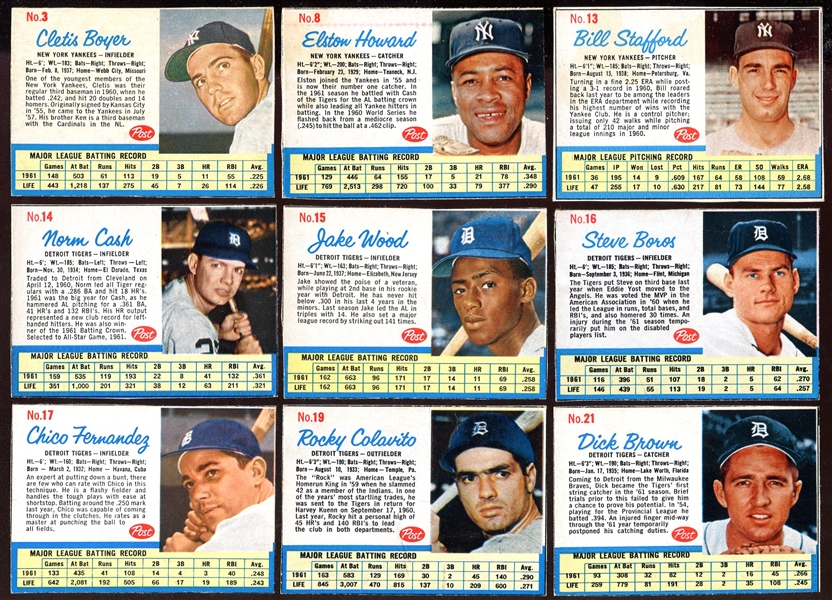 1962 Post Cereal 28 Different plus Dupes