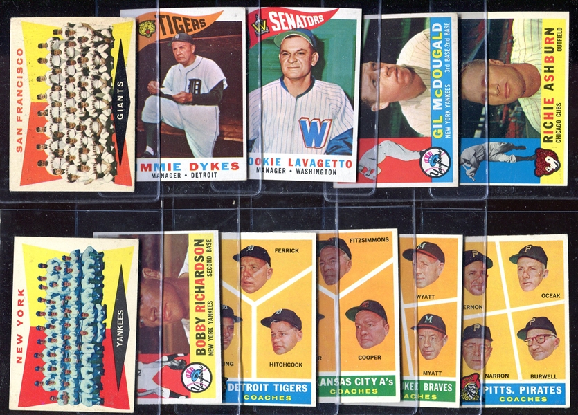 1960 Topps Lot of 11 Different w/HOFers & Listed Cards