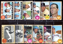 1968 Topps Lot of 25 Different w/HOFers & Stars