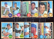 1968 Topps Lot of 25 Different w/HOFers & Stars