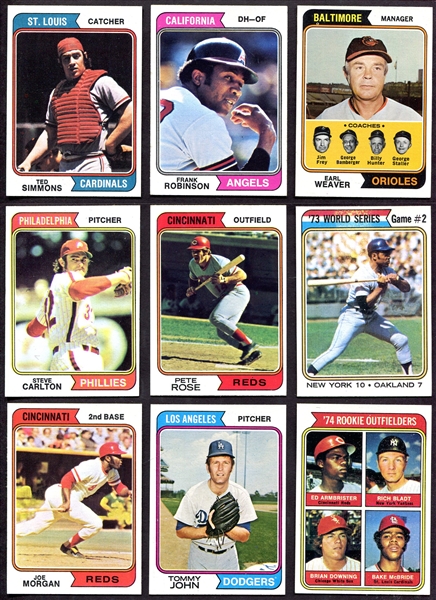 1974 Topps Lot of 25 Diff. w/HOFers & Listed Cards