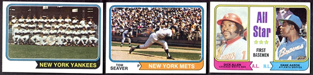 1974 Topps Lot of 25 Diff. w/HOFers & Listed Cards