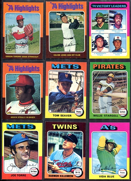 1975 Topps 28 HOFers & Listed Cards