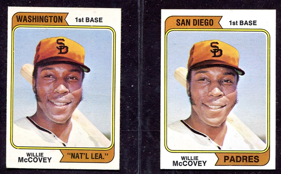 1974 Topps #250 Willie McCovey Washington & San Diego