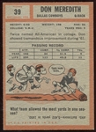 1962 Topps #39 Don Meredith SP