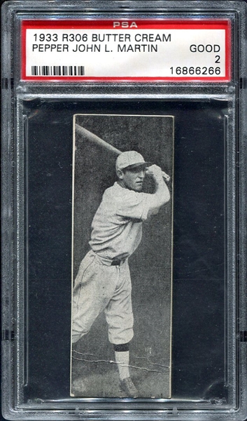 1933 Butter Cream "Pepper" Martin PSA 2