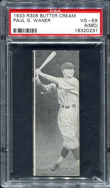 1933 Butter Cream Paul Waner PSA 4MC