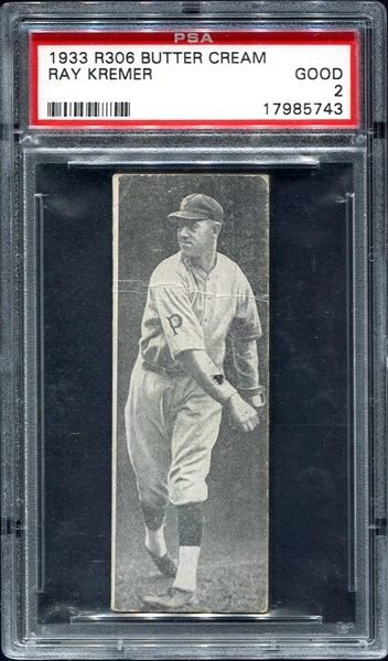 1933 Butter Cream Ray Kremer PSA 2