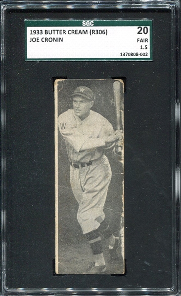 1933 Butter Cream Joe Cronin SGC 1.5