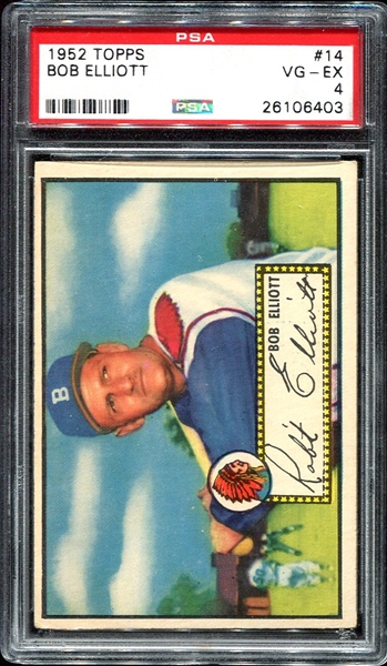1952 Topps #14 Bob Elliott PSA 4