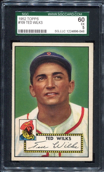 1952 Topps #109 Ted Wilks SGC 60