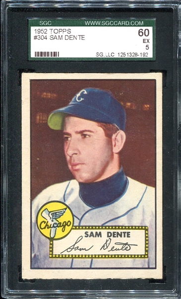 1952 Topps #304 Sam Dente SGC 60