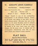 1941 Play Ball #51 Dolph Camilli Brooklyn Dodgers