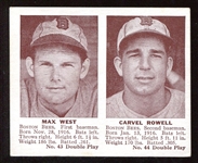 1941 Double Play #43/44 Max West & Carvel Rowell Boston Bees