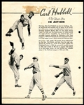 1938 Dixie Lids Premium Carl Hubbell