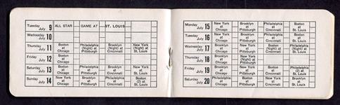 1940 National League Schedule Compliments of the N Y Giants