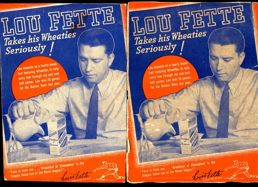 Lou Fette Wheaties Box Backs Photo & Letter