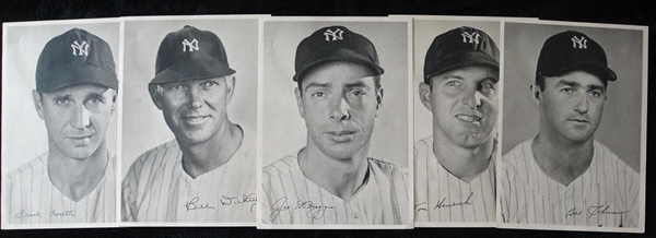 1949 Yankees Team Issue Photo Complete Set of 25