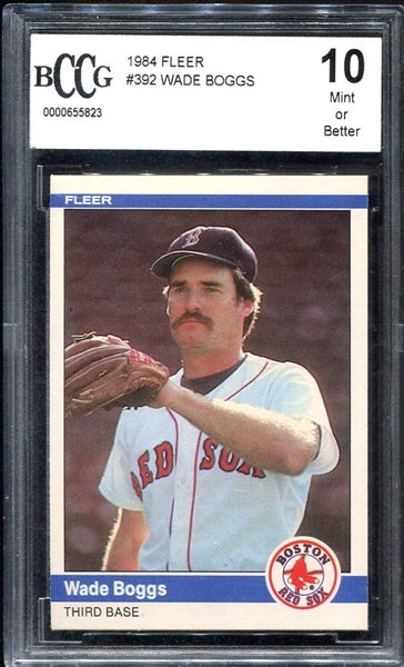1984 Fleer #392 Wade Boggs Beckett 10 Mint