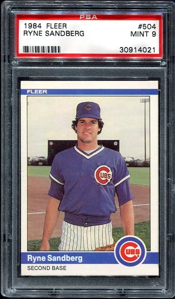 1984 Fleer #504 Ryne Sandberg PSA 9 Mint