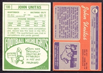 1968 & 1970 Topps Johnny Unitas Cards