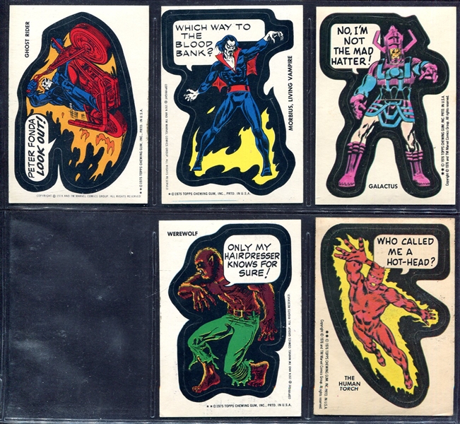 1975-76 Marvel Super Heroes Stickers 5 Different