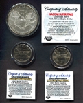 2001 Nascar Earnhardt Colorized Silver Eagle & Quarters