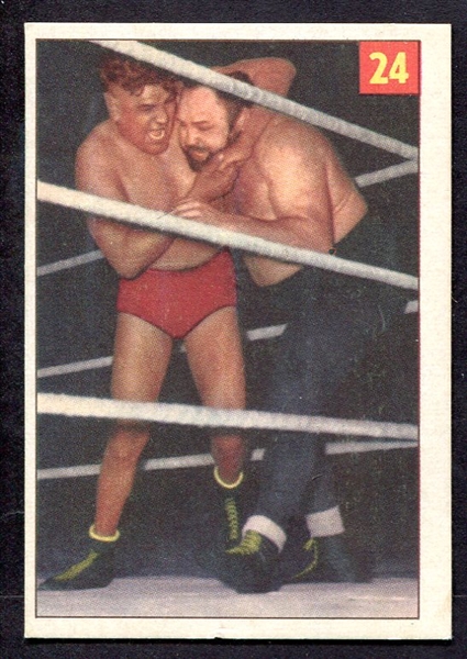 1954 Parkhurst Wrestling #24 Lucky Premium Card