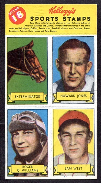 1937 Kelloggs Pep Sports Stamps Set No. 18